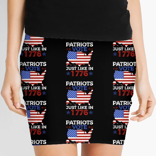 Patriots Vote Just Like 1776 American Flag Voter Women's Mini Skirts