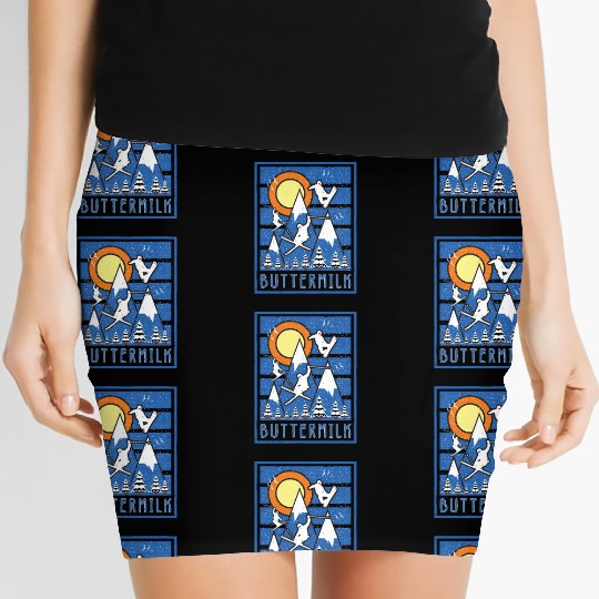 Retro Buttermilk Mountain Women's Mini Skirts