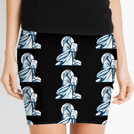 Thou shalt not be an asshole funny Moses design Women's Mini Skirts