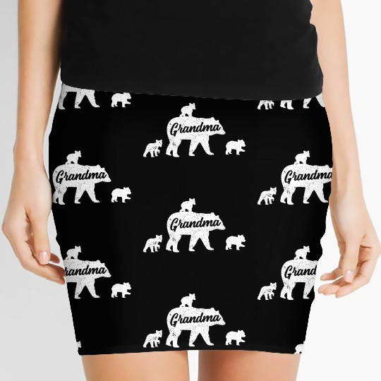Grandma Bear 3 Cubs Mother'S Day Women's Mini Skirts