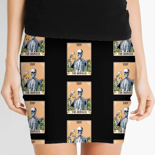 Funny Tarot Card Craft Beer Alcohol Women's Mini Skirts