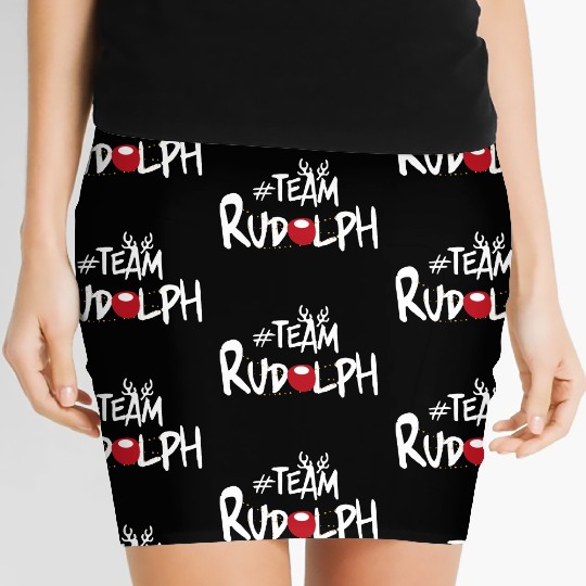 Team Rudolph Funny Christmas Reindeer Lover Meme Women's Mini Skirts