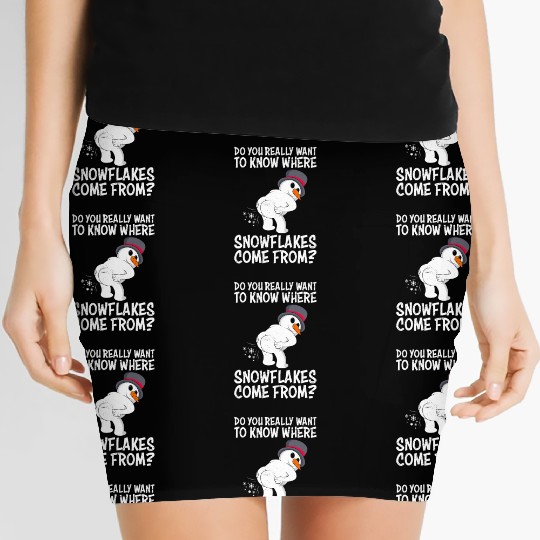 Snowman Do you Wanna Know Where Snowflakes from Women's Mini Skirts