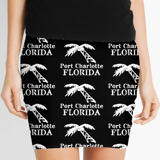 Port Charlotte Florida Palm Tree Souvenirs Gifts Women's Mini Skirts