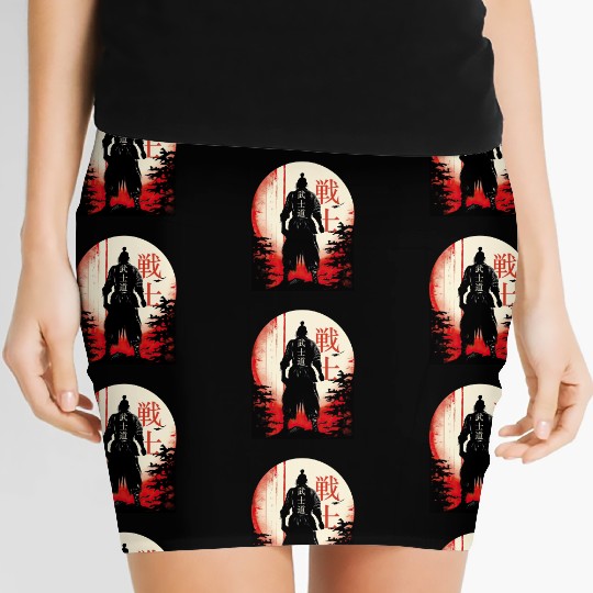Bushido Code Samurai Japanese Warrior Kanji Women's Mini Skirts