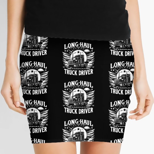 Long Haul Truck Driver Eat Sleep Repeat Women's Mini Skirts