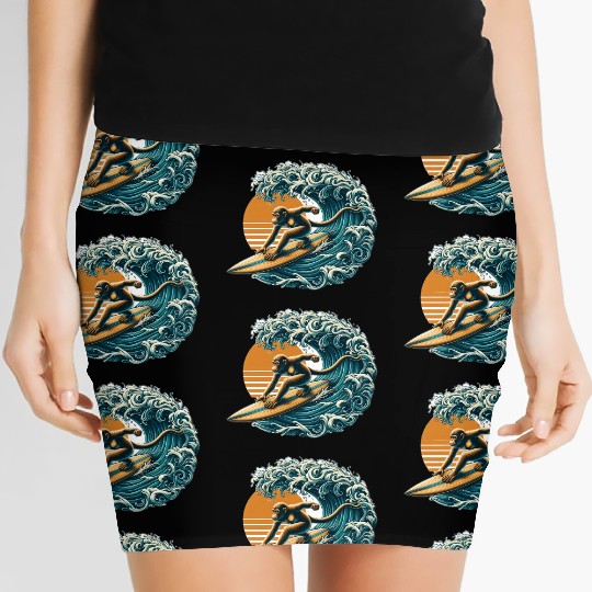 Surfing monkey Women's Mini Skirts