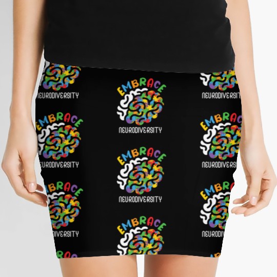 Embrace Neurodiversity Autism Brain Women's Mini Skirts