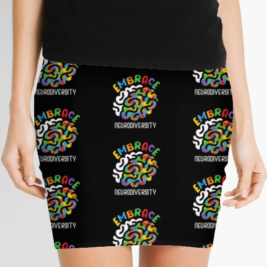 Embrace Neurodiversity Autism Brain Women's Mini Skirts