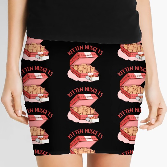 Funny Kittens as Chicken Nuggets, Cat Lover Women's Mini Skirts