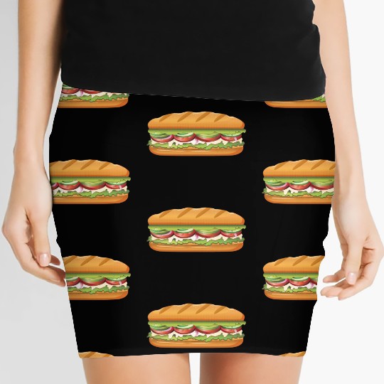 Subway Sandwich Design Women's Mini Skirts