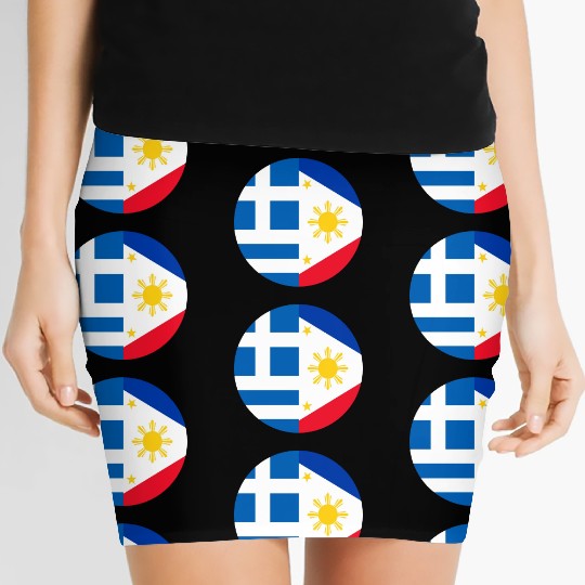 Greek Filipino flags Women's Mini Skirts
