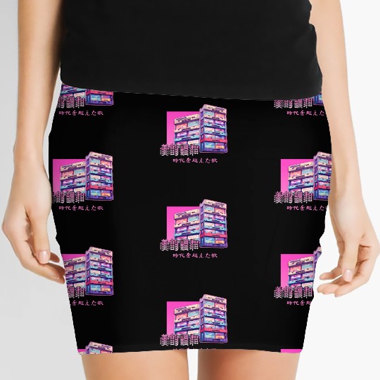 Retro Old Cassette Tapes Japanese Y2K Aesthetic Va Women's Mini Skirts