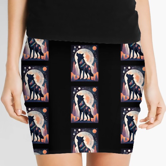 Dreamy Fox Constellation Women's Mini Skirts