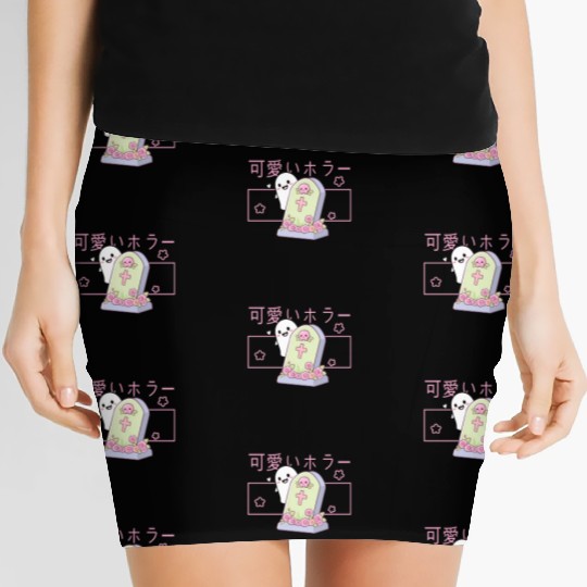 Kawaii Ghost Tombstone Cute Grave Japanese Pastel Women's Mini Skirts