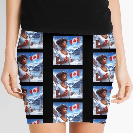 Canadian Winter Snow in Banff Canada Women's Mini Skirts
