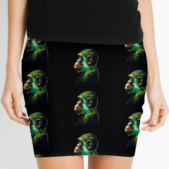 Nature in Chimpanzee Body Women's Mini Skirts