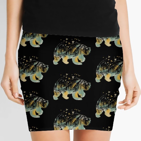 Bear Forest Nature Adventure Women's Mini Skirts