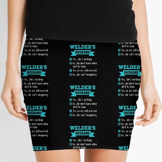 Welder's Husband Checklist Awesome Gift Women's Mini Skirts