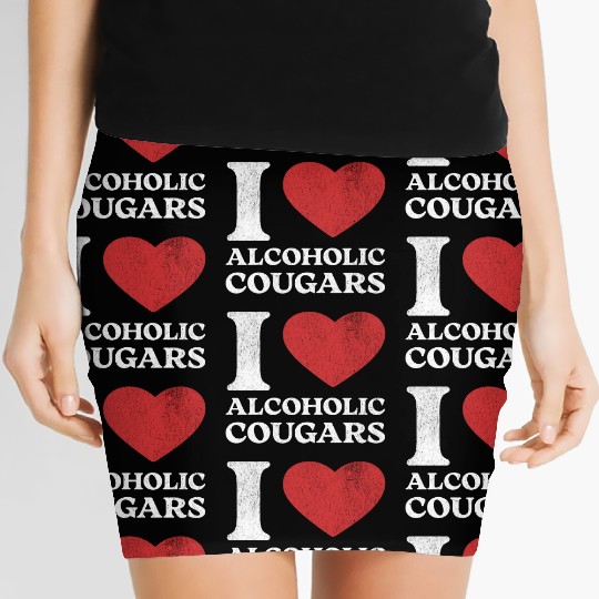 I Love Alcoholic Cougars Women's Mini Skirts