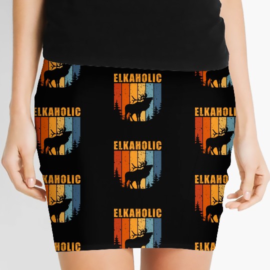 Elk Hunting Elkaholic Hunters Women's Mini Skirts