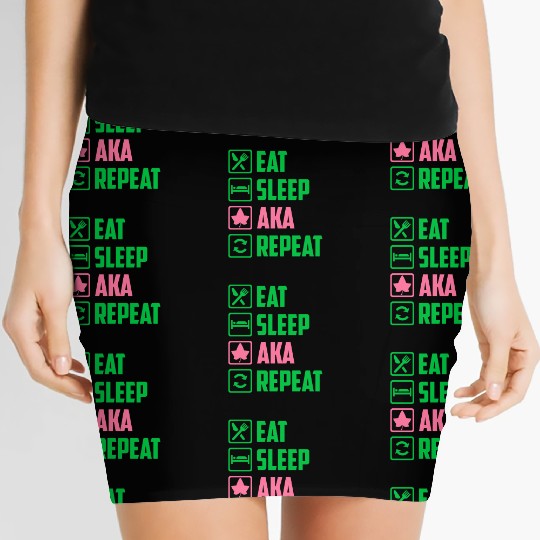 Eat Sleep AKA Repeat Alpha Kappa Alpha Womens Gift Women's Mini Skirts