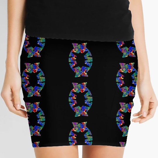 English-W alphabet black font letters Women's Mini Skirts