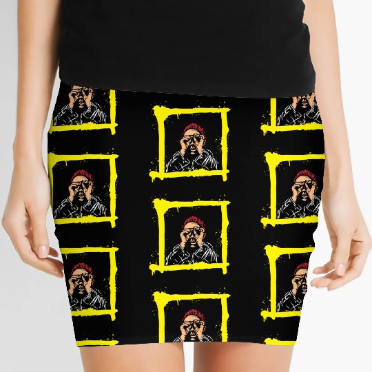 Yellow Brown Red Colorful Graffiti Illustration Women's Mini Skirts