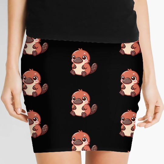 Playful Platypus Cartoon Women's Mini Skirts