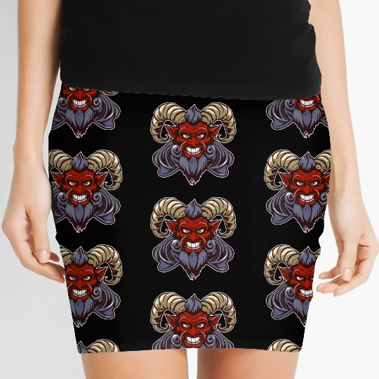 krampus devil head Women's Mini Skirts