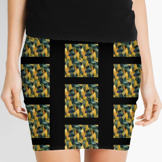 Autumn Leaves Pattern Women's Mini Skirts