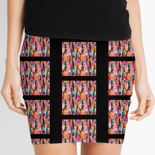 Playful Colors Abstract Pattern Women's Mini Skirts