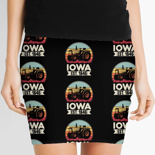 Iowa Vintage Tractor Farmer Gifts Women's Mini Skirts
