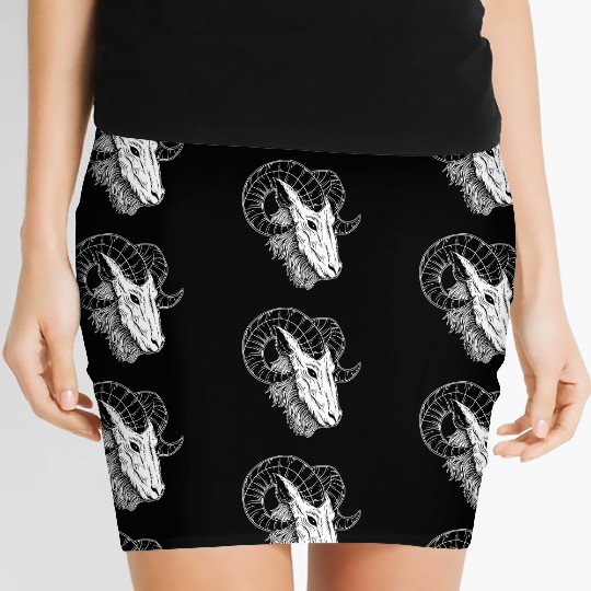 Dark Devil Baphomet Goat Head Women's Mini Skirts