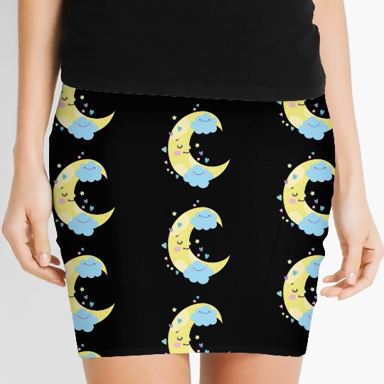 Moon and star Women's Mini Skirts