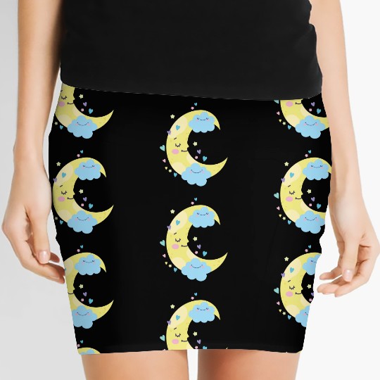 Moon and star Women's Mini Skirts