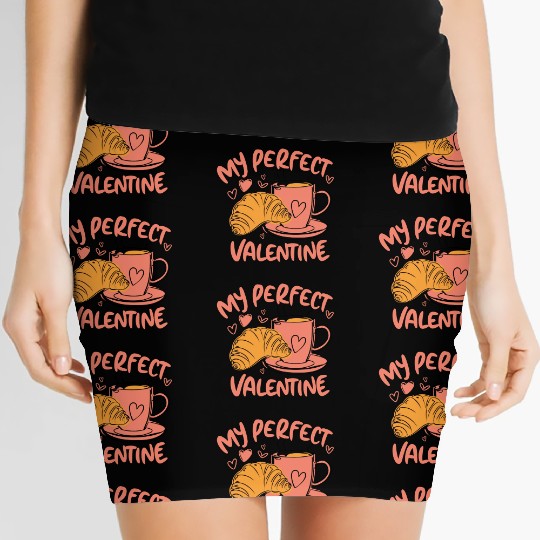 Coffee and Croissant | My Perfect Valentine Women's Mini Skirts