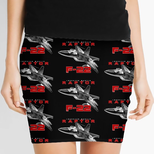 F-22 Raptor Fighterjet Us Air Force Warbird Women's Mini Skirts