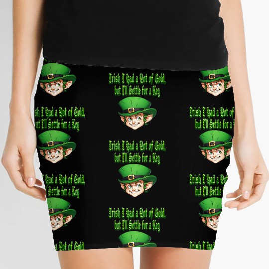 Irish I Had a Pot of Gold Women's Mini Skirts
