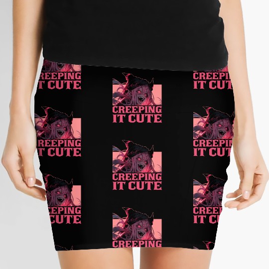 Creeping It Cute Creepy Anime Girl Harajuku Goth O Women's Mini Skirts