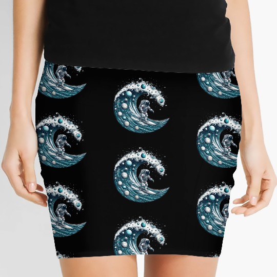 Surfing Astronaut Women's Mini Skirts