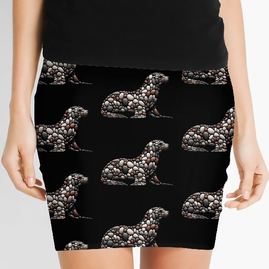 Pebble Seal Silhouette Women's Mini Skirts