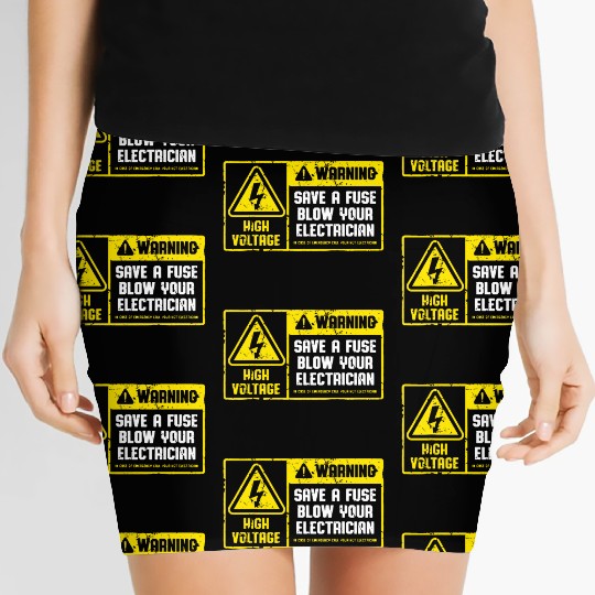 Lineman Retro Vintage Electrician Save A Fuse Women's Mini Skirts
