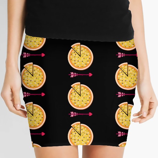PIZZA is my valentine - Arrow Pointing Left Women's Mini Skirts