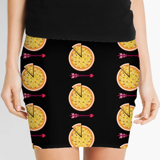 PIZZA is my valentine - Arrow Pointing Left Women's Mini Skirts