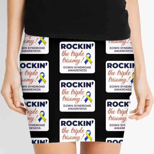Down Syndrome Awareness Triple Trisomy Rock Women's Mini Skirts