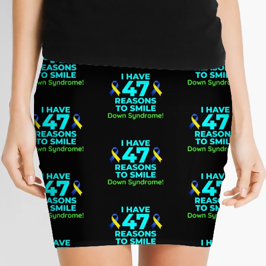 Down Syndrome Awareness 47 Reasons to Smile Women's Mini Skirts