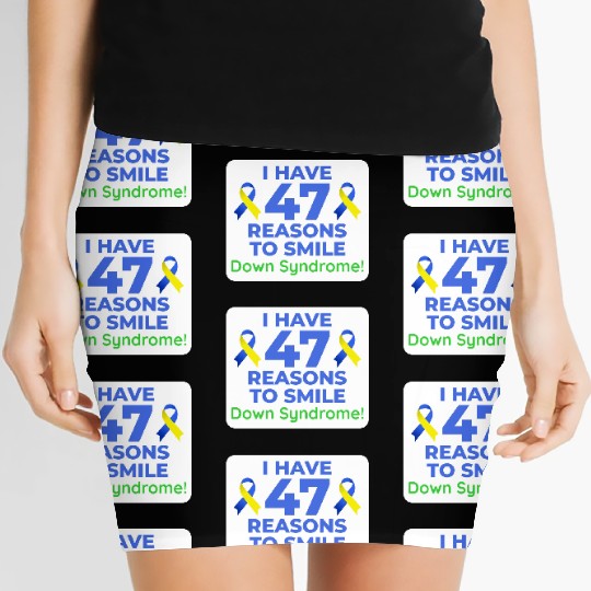 Down Syndrome Awareness 47 Reasons to Smile Women's Mini Skirts