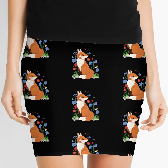Fox Cottagecore Naturecore Children Women's Mini Skirts
