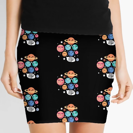 Pluto Planet Joke Funny Cosmonaut Galaxy Physicist Women's Mini Skirts
